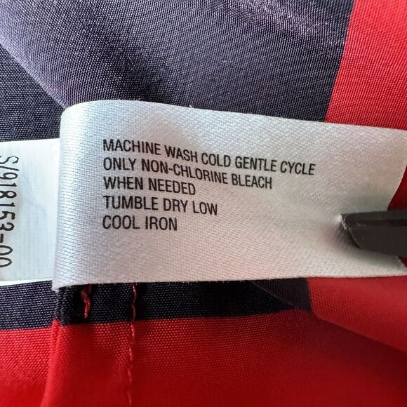 Gap Blouse Womens XS Red Navy Stripe Long Sleeve Lightweight Boat Neck Preppy - Picture 12 of 13